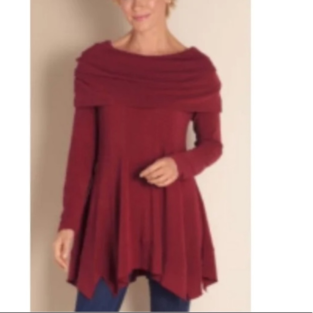 Soft Surroundings Burnt Orange Cowl Neck Sweater XS